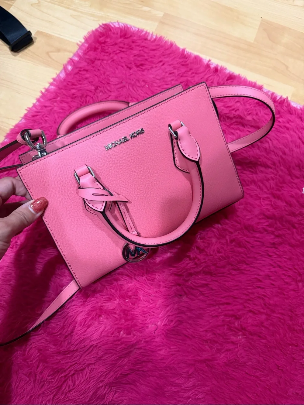 Michael Kors Hot Pink Saffiano Leather Satchel
